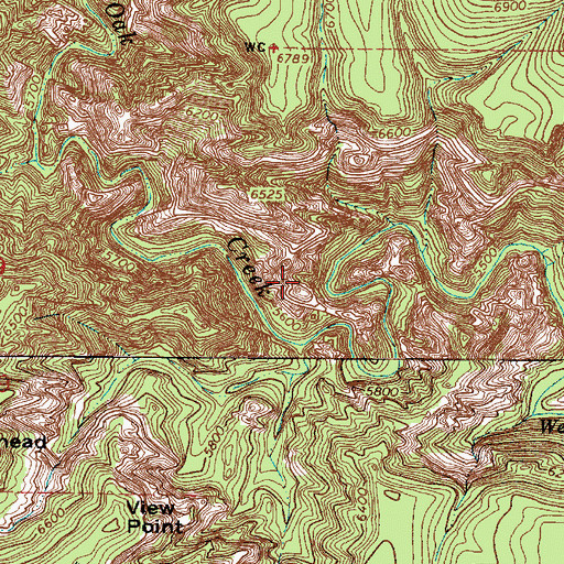 Topographic Map of Oak Creek Canyon Natural Area, AZ