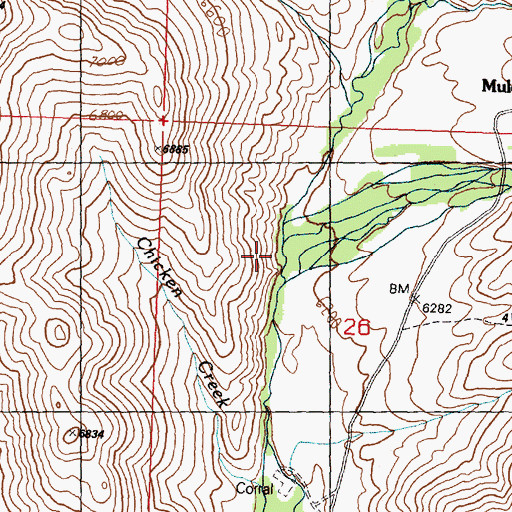 Topographic Map of Copper Creek, ID