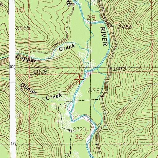Topographic Map of Copper Creek, ID