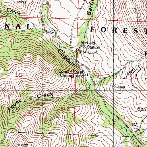 Topographic Map of Copper Creek Camp, ID