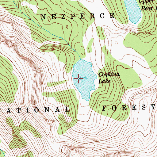 Topographic Map of Coquina Lake, ID