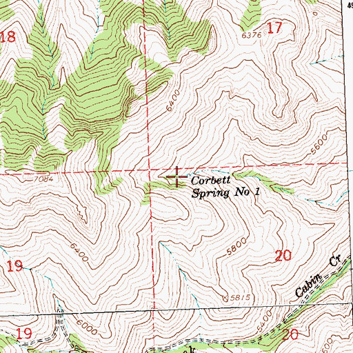 Topographic Map of Corbett Spring Number 1, ID