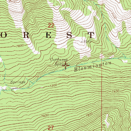 Topographic Map of Corduroy Spring, ID