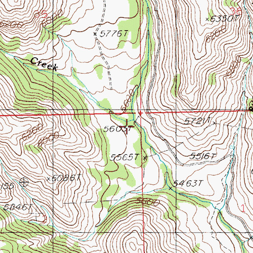 Topographic Map of Corker Creek, ID