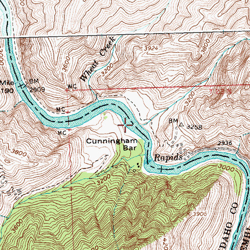 Topographic Map of Corn Creek, ID