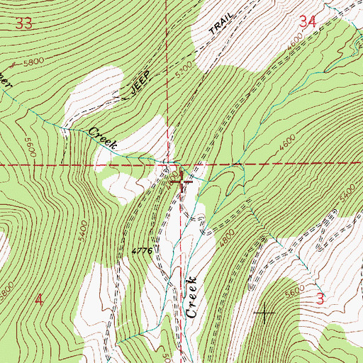Topographic Map of Corner Creek, ID