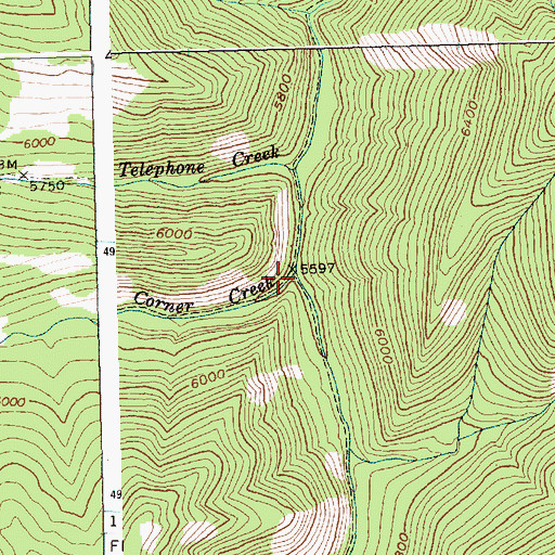 Topographic Map of Corner Creek, ID