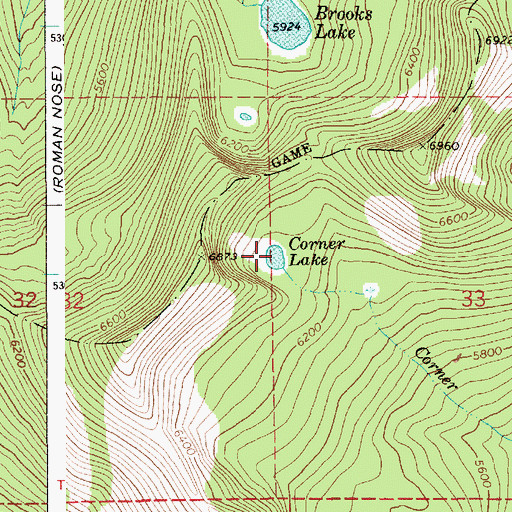 Topographic Map of Corner Lake, ID