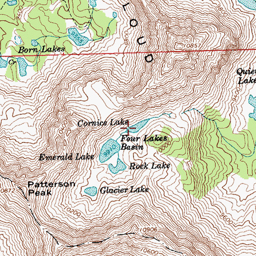 Topographic Map of Cornice Lake, ID