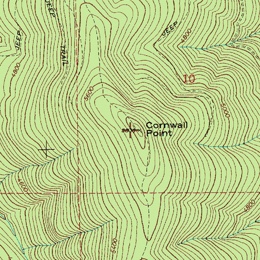 Topographic Map of Cornwall Point, ID