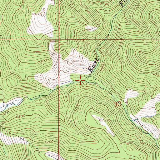 Topographic Map of Corral Canyon, ID