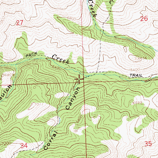 Topographic Map of Corral Canyon, ID