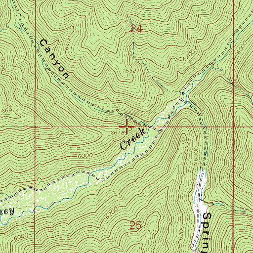 Topographic Map of Corral Canyon, ID