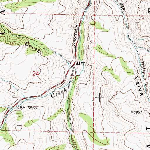 Topographic Map of Corral Creek, ID