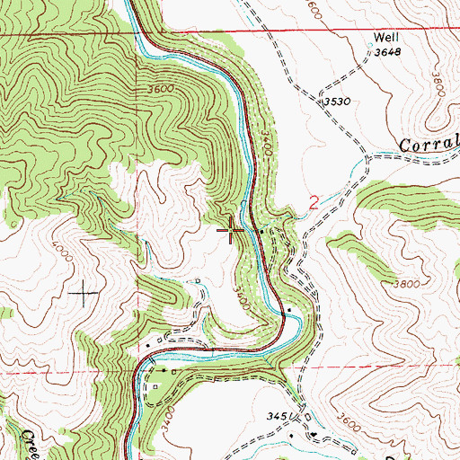 Topographic Map of Corral Creek, ID