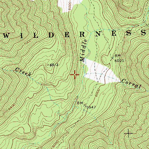 Topographic Map of Corral Creek, ID