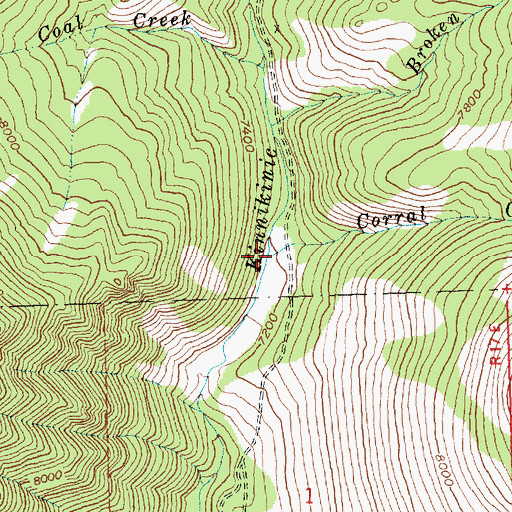 Topographic Map of Corral Creek, ID
