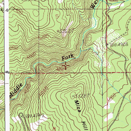 Topographic Map of Corral Creek, ID