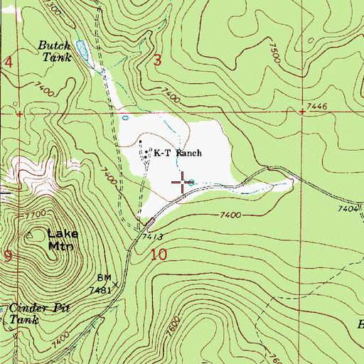Topographic Map of Park Tank, AZ