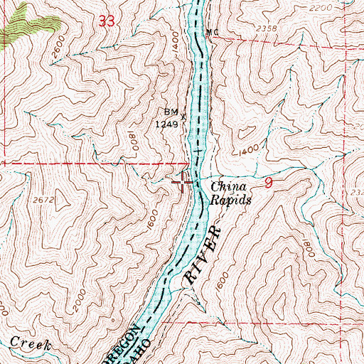 Topographic Map of Corral Creek, ID