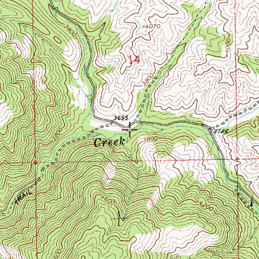 Topographic Map of Corral Creek, ID