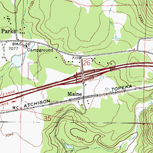 Topographic Map of Parks Interchange, AZ