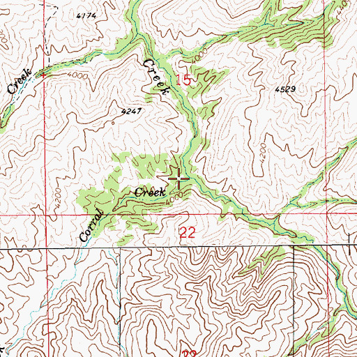 Topographic Map of Corral Creek, ID