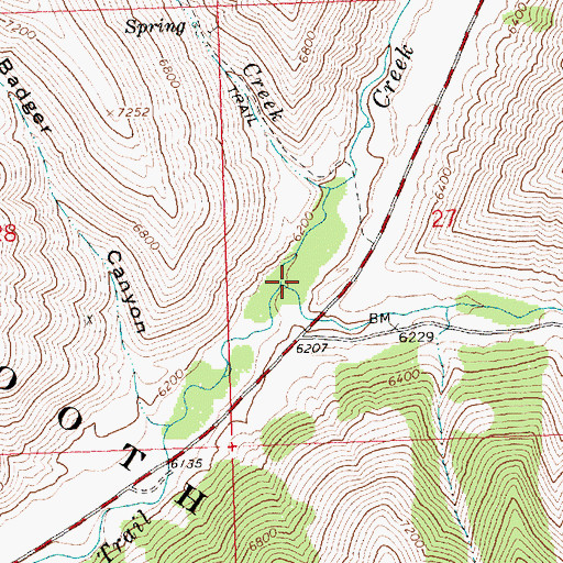 Topographic Map of Corral Creek, ID