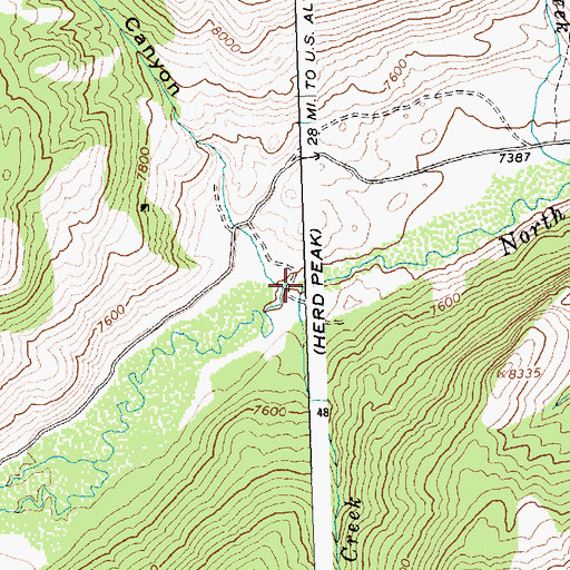 Topographic Map of Corral Creek, ID