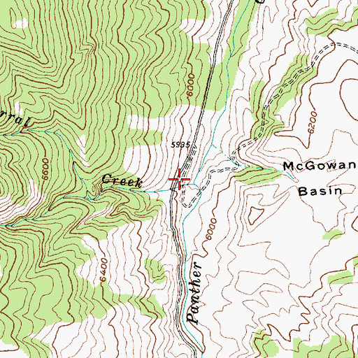 Topographic Map of Corral Creek, ID