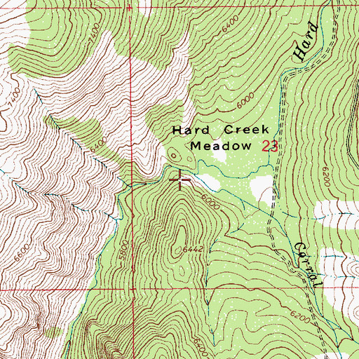 Topographic Map of Corral Creek, ID