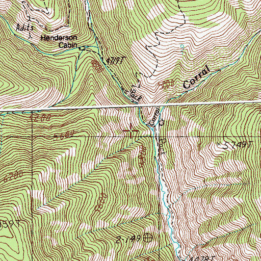 Topographic Map of Corral Creek, ID