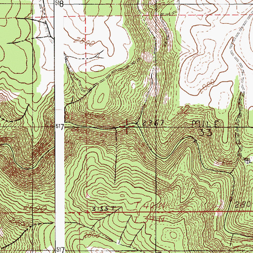 Topographic Map of Corral Creek, ID