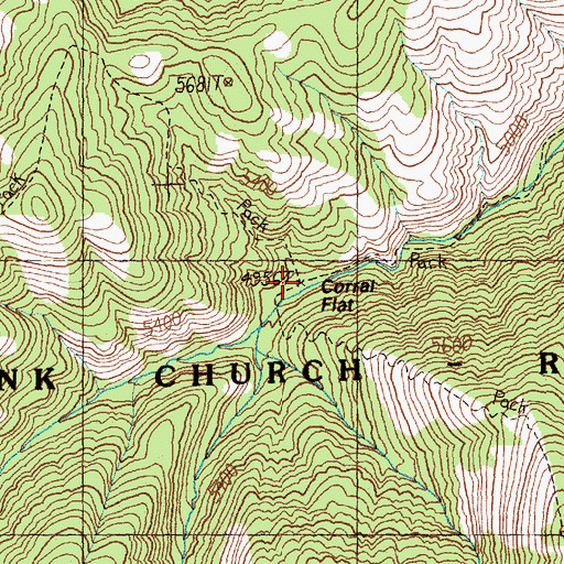 Topographic Map of Corral Flat, ID