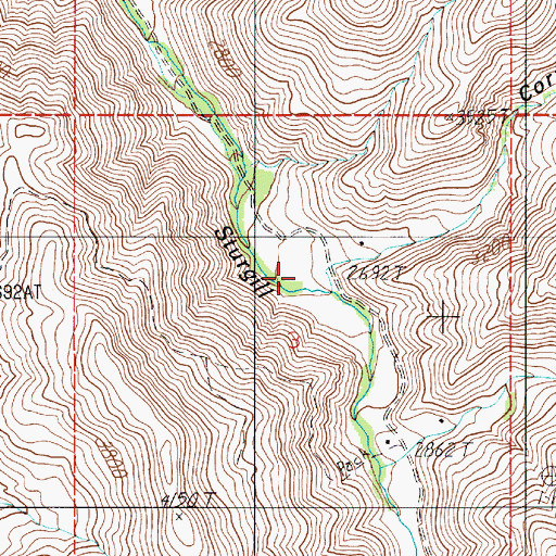 Topographic Map of Corral Gulch, ID