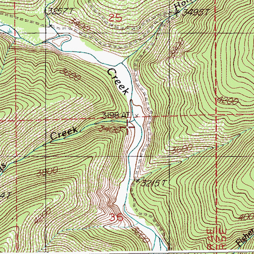 Topographic Map of Corvus Creek, ID