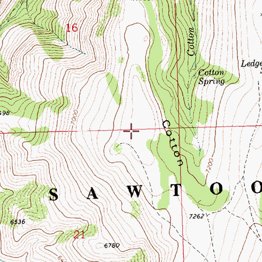Topographic Map of Cotton Ridge, ID