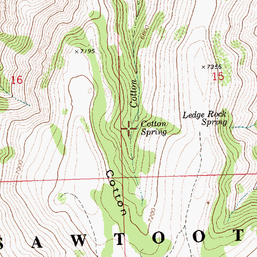 Topographic Map of Cotton Spring, ID