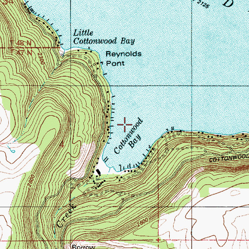 Topographic Map of Cottonwood Bay, ID