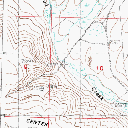 Topographic Map of Cottonwood Creek, ID