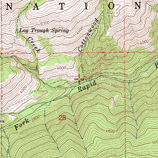 Topographic Map of Cottonwood Creek, ID