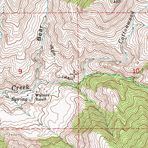 Topographic Map of Cottonwood Creek, ID