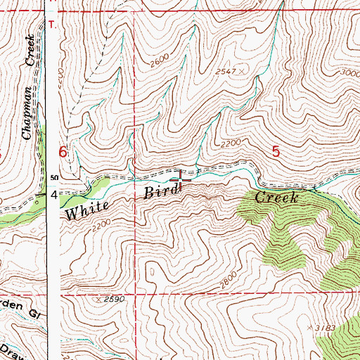 Topographic Map of Cottonwood Creek, ID