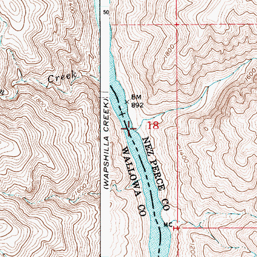 Topographic Map of Cottonwood Creek, ID