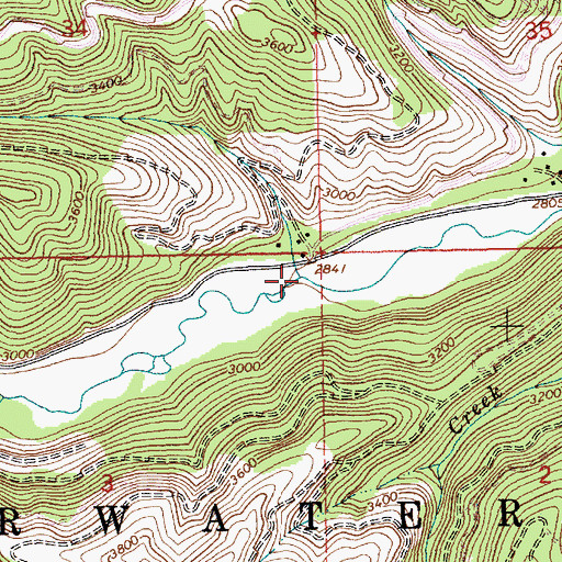 Topographic Map of Cottonwood Creek, ID