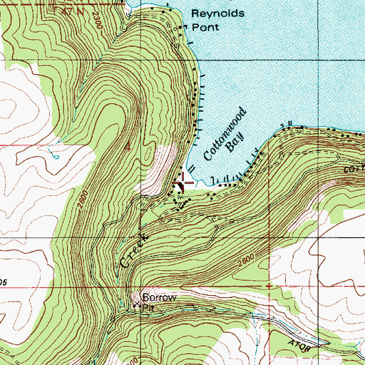 Topographic Map of Cottonwood Creek, ID