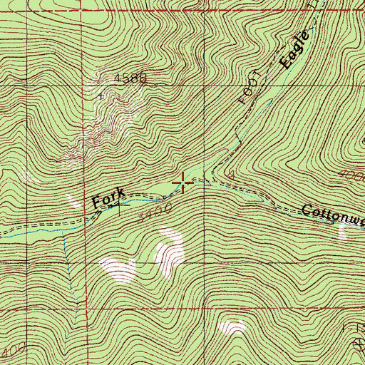 Topographic Map of Cottonwood Creek, ID