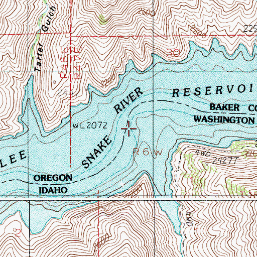 Topographic Map of Cottonwood Creek, ID