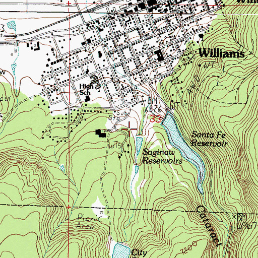 Topographic Map of Perrin Dam, AZ