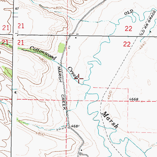 Topographic Map of Cottonwood Creek, ID
